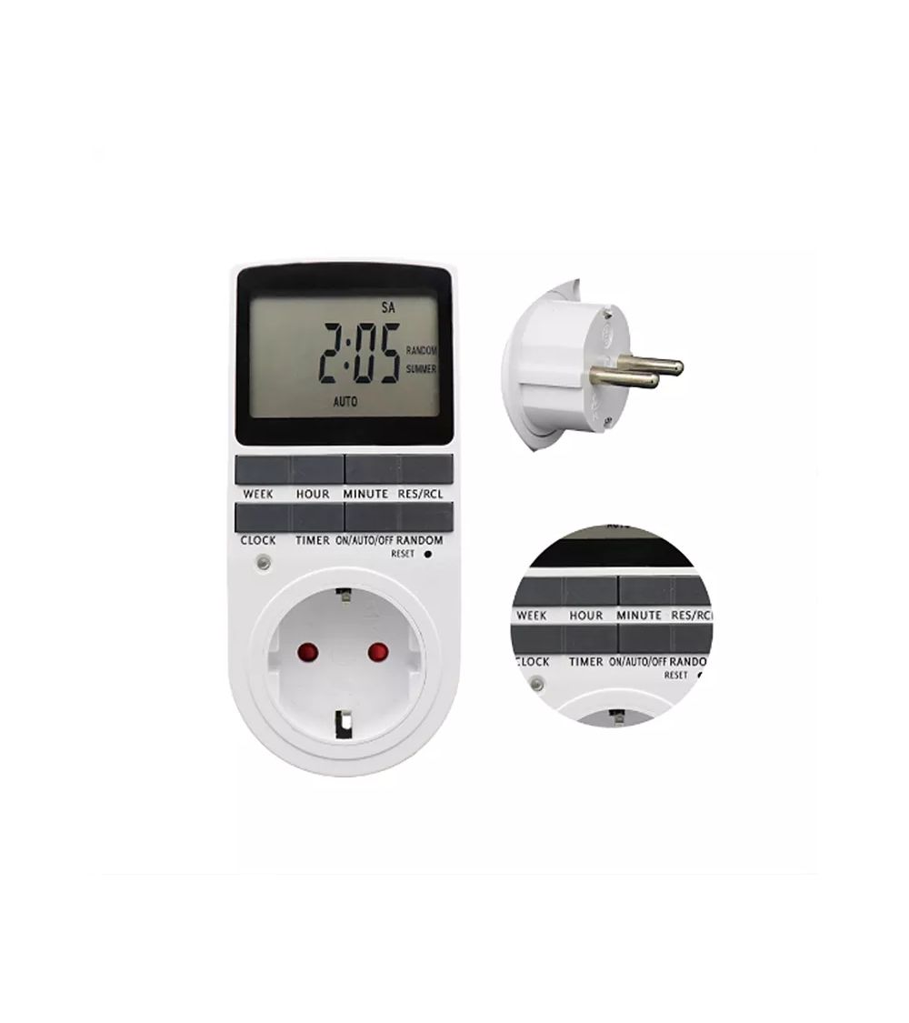 Elektroninis skaitmeninis laikmatis – rozetė (programuojamas savaitinis laikmatis), KAINA: 12, KODAS: LAIKMATIS 220V | 001