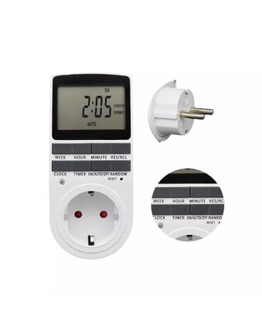 Elektroninis skaitmeninis laikmatis – rozetė (programuojamas savaitinis laikmatis), KAINA: 12, KODAS: LAIKMATIS 220V | 001