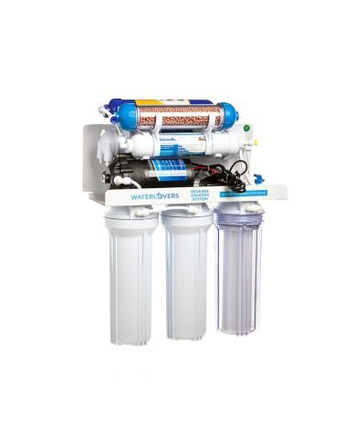 Atvirkštinio osmoso sistema WaterLovers RO7 Pro 100 GPD BioSafe su šarminimu ir siurbliu, KAINA BE PVM: 177.68595, KODAS: RO7-LU
