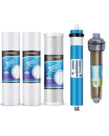 Kasečių rinkinys AQUARIUS MAXI - DEMI – RO SISTEMAI + 75 GPD membrana, KAINA: 46.350498, KODAS: SET-AQMAXI-MEM75-DEMI | 001