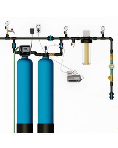 Nugeležinimo filtras CLACK su oro kompresorium, laikmačiu ir oksidacine talpa IRON-CL-AIR (10x54), KAINA: 674, KODAS: IRON-CL-A