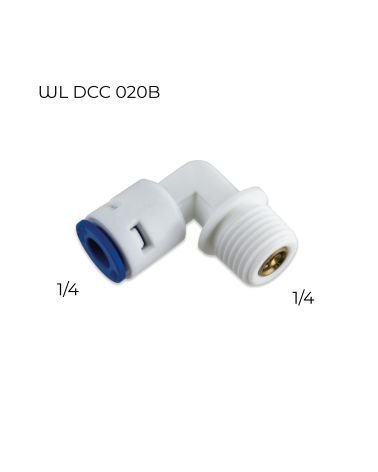 "L" FORMOS RO ALKŪNĖ SU ATBULINIU VOŽTUVU IR IŠORINIU SRIEGIU - V1/4 | S1/4, KAINA: 3.99, KODAS: DCC-020B | 001