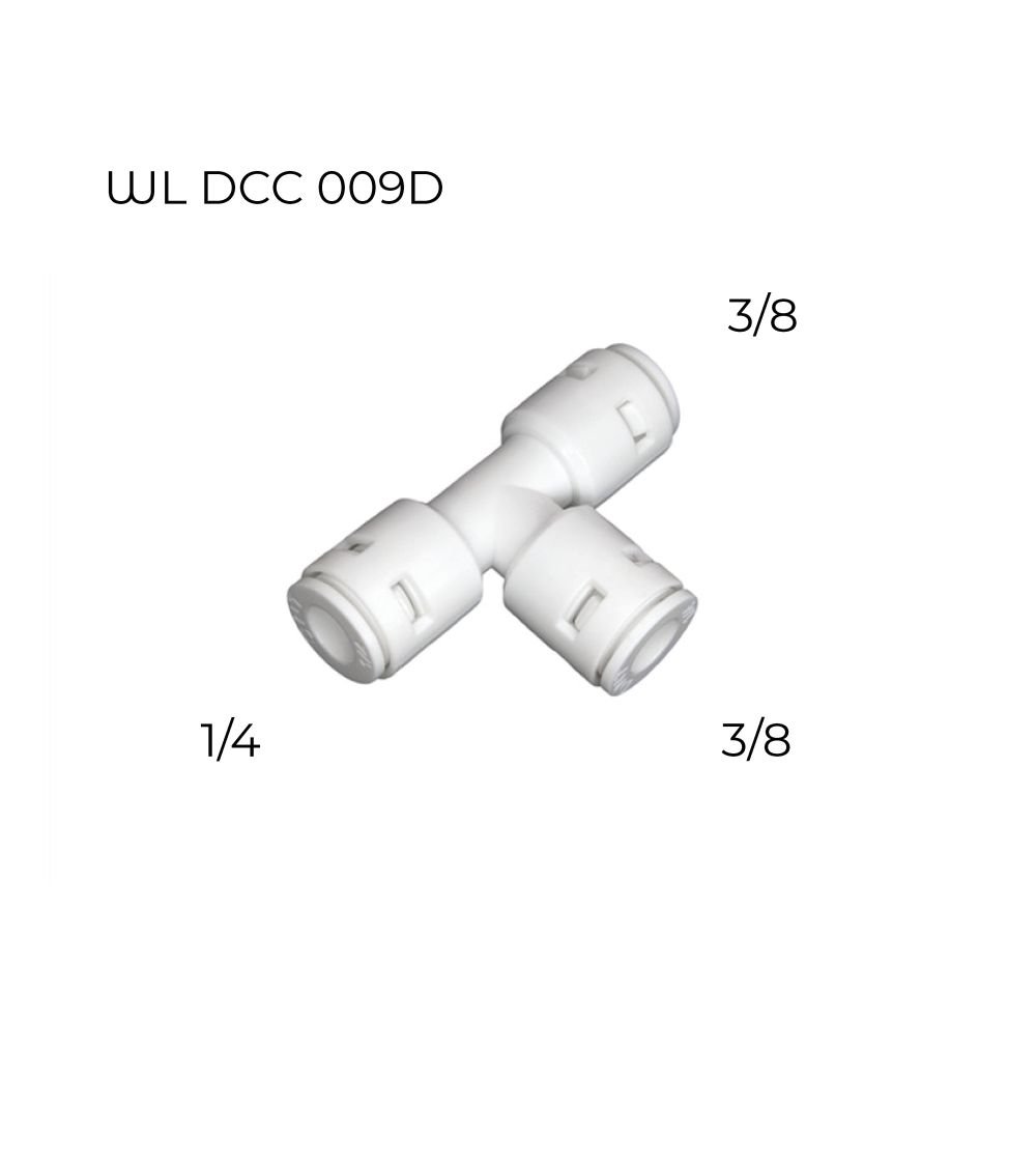 "T" FORMOS RO JUNGTIS - V1/4 | V3/8 | V3/8, KAINA: 3.09, KODAS: DCC-009D-GP | 001
