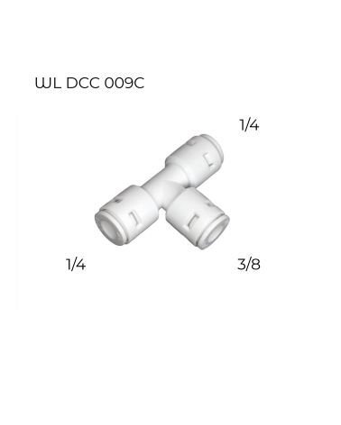 "T" FORMOS RO JUNGTIS - V1/4 | V3/8 | V1/4, KAINA: 3.080001, KODAS: DCC-009C-GP | 001
