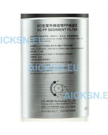 Aicksn buitinės sistemos (H-RO3/H-RO4DZ) PP filtras, KAINA: 15.52, KODAS: AKS-H-PP | 002