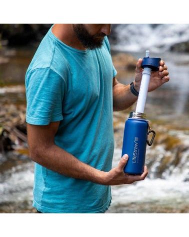 IZOLIUOTAS NERŪDIJANČIO PLIENO VANDENS BUTELIS SU FILTRU LIFESTRAW GO (BALTAS 650 ML), KAINA BE PVM: 61.942149, KODAS: 764014428
