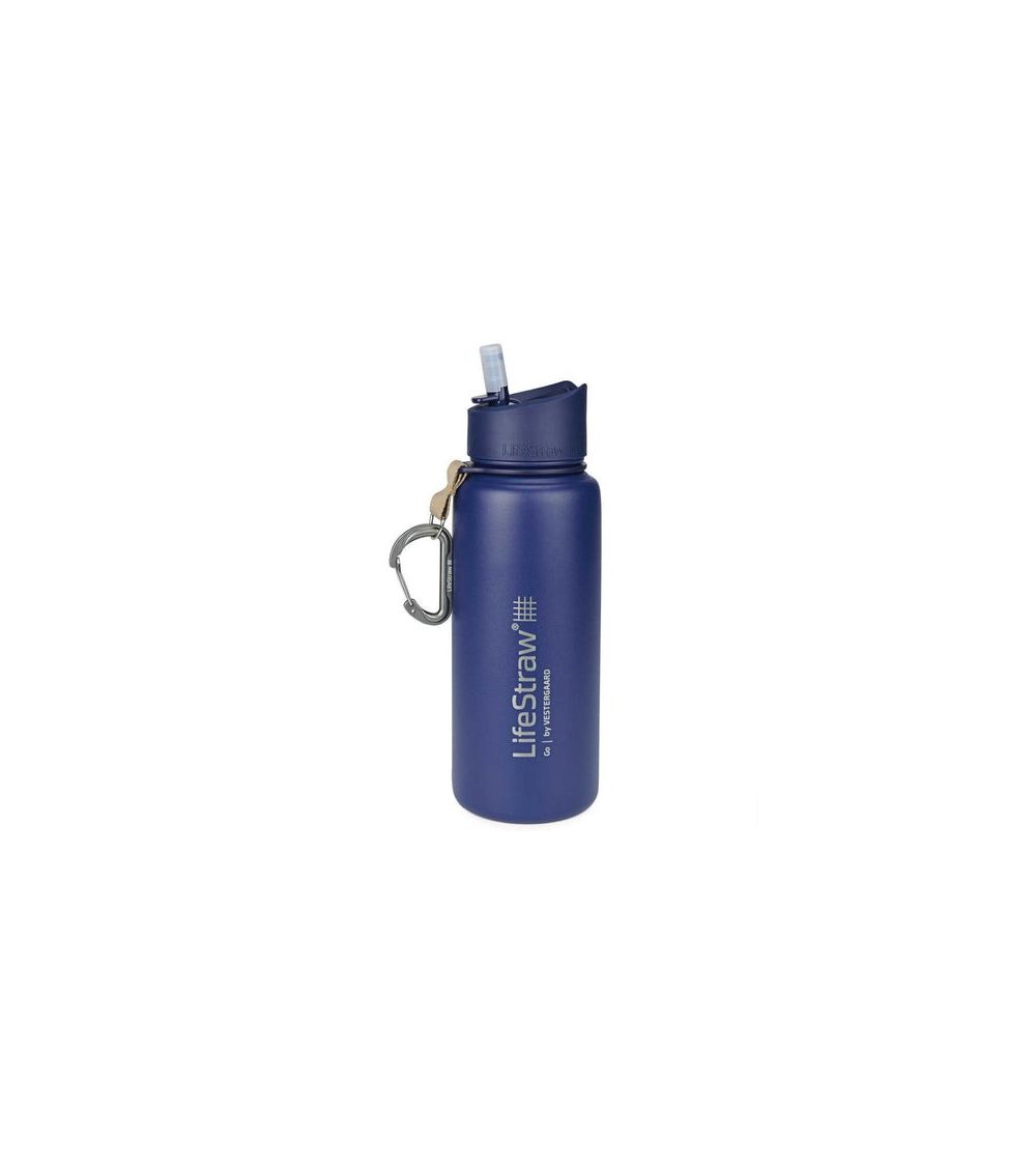 IZOLIUOTAS NERŪDIJANČIO PLIENO VANDENS BUTELIS SU FILTRU LIFESTRAW GO (ŠVIESIAI MĖLYNAS 710 ML), KAINA BE PVM: 61.942149, KODAS: