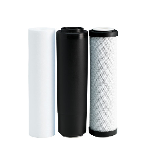 Patobulintas kasečių rinkinys "Ecosoft 1-2-3" atvirkštinio osmoso filtrams, KAINA: 11.54, KODAS: CHV3ECO-GP | 001