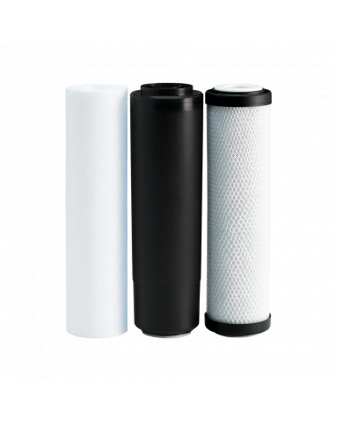 Patobulintas kasečių rinkinys "Ecosoft 1-2-3" atvirkštinio osmoso filtrams, KAINA: 11.54, KODAS: CHV3ECO-GP | 003