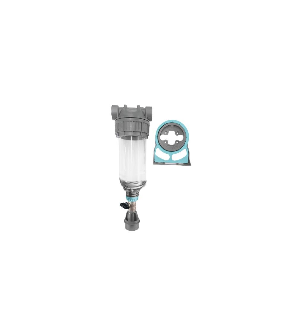 Plastic housing filter 3P ECO 9” ¾ transparent PET bowl with venturi valve + drain ½” 1 – 1"  (EN), KAINA: 0, KODAS: FCPP3P0550 