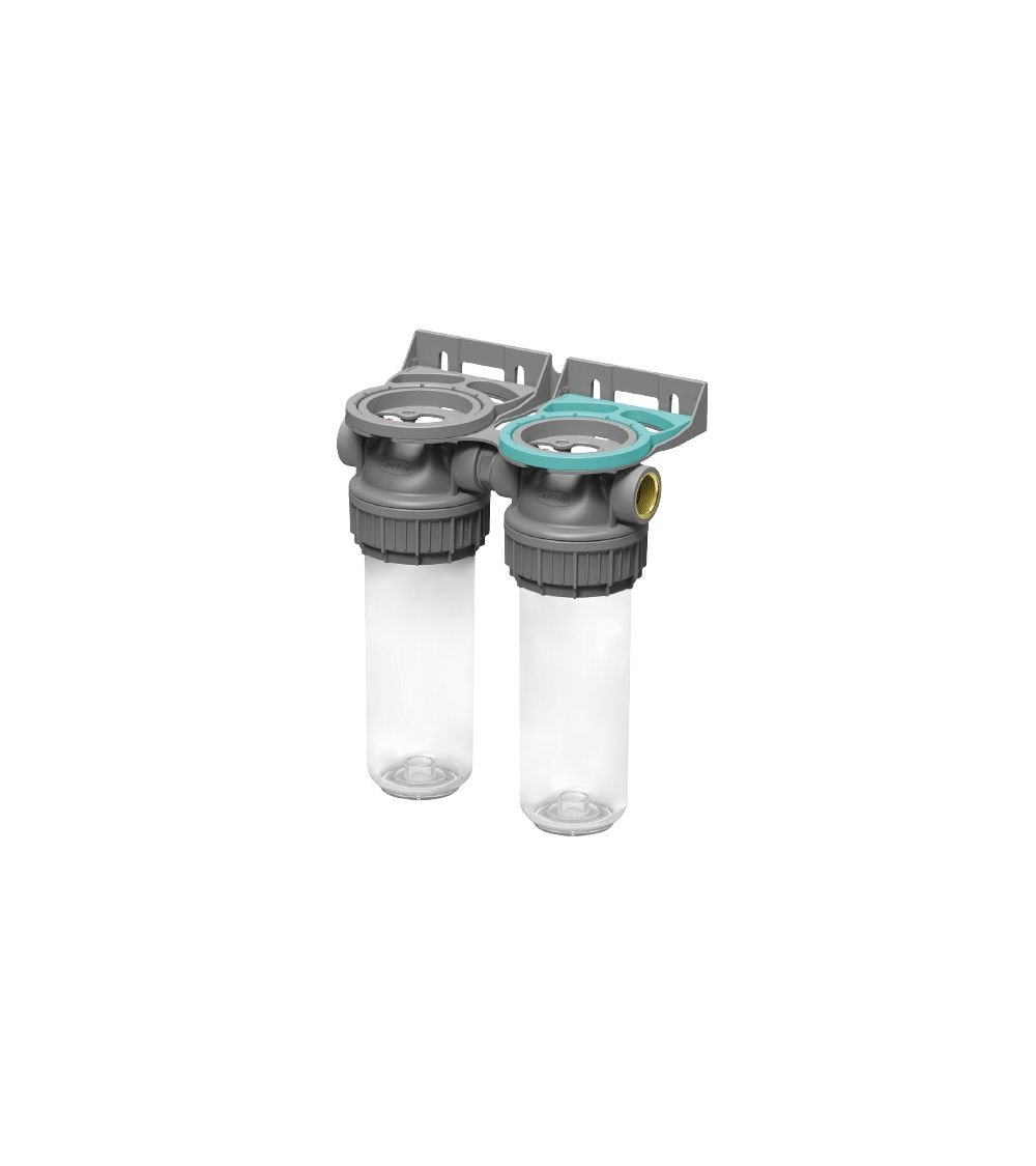 Plastic housing filter 3P ECO DUPLEX 9" ¾ transparent PET bowl 1 – 1" (EN), KAINA: 0, KODAS: FDPP3P0150 | 001
