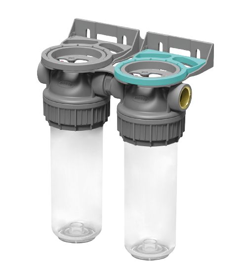 Plastic housing filter 3P ECO DUPLEX 9" ¾ transparent PET bowl ¾ – ¾" (EN), KAINA: 0, KODAS: FDPP3P0130 | 001
