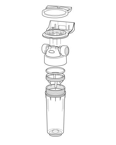 Plastic housing filter 2P housing ECO DUPLEX 9" ¾ transparent PET bowl 1 – 1"  (EN), KAINA: 0, KODAS: FDPP2P0150 | 001
