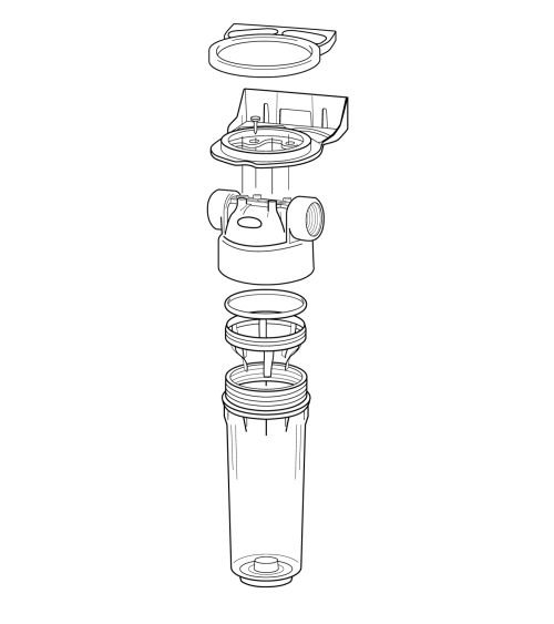 Plastic housing filter 2P ECO 9" ¾ transparent PET bowl 1 – 1" (EN), KAINA: 0, KODAS: FCPP2P0150 | 001