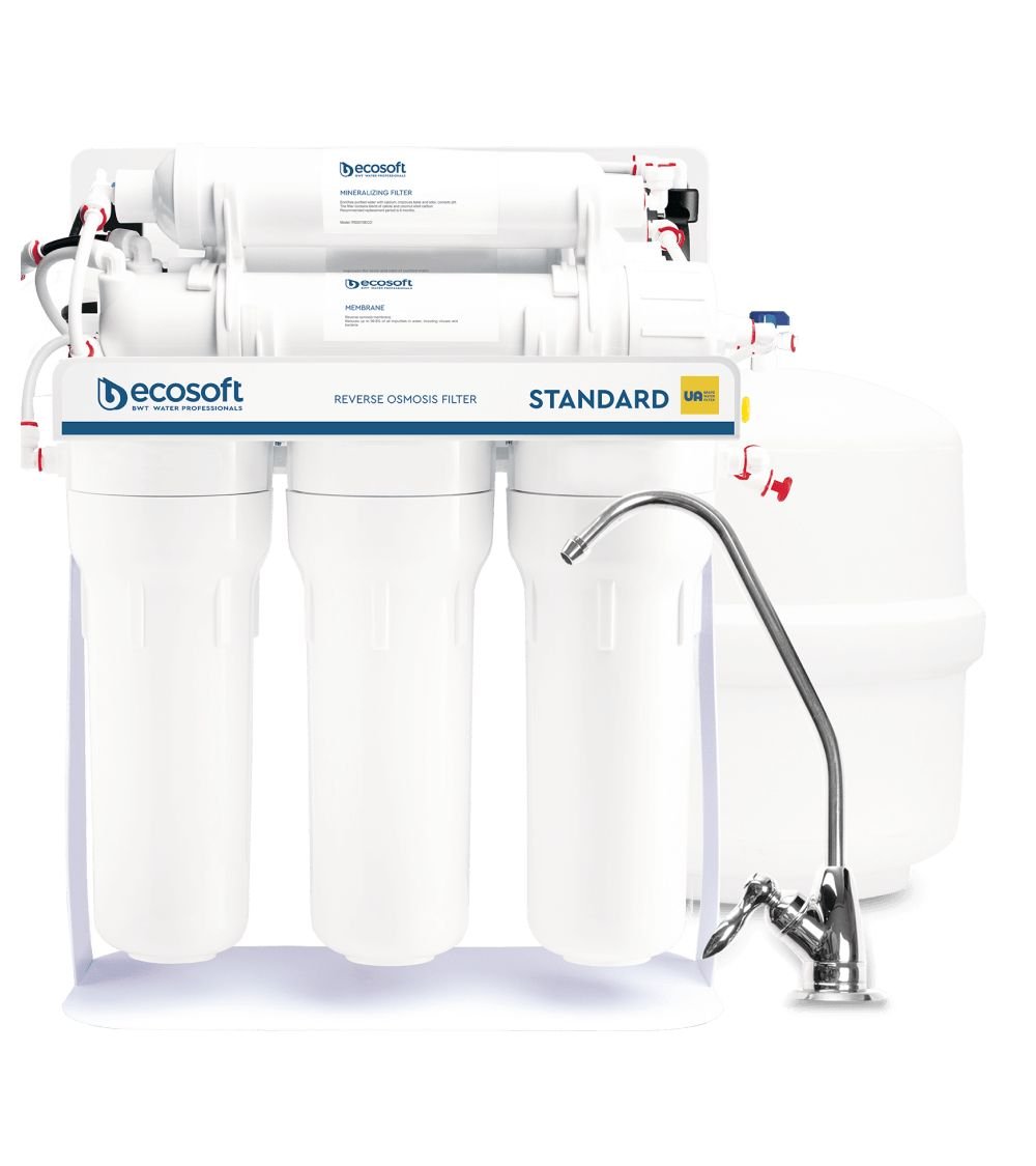Ecosoft Standard PRO reverse osmosis filter with mineralization and pump on metal rack, KAINA: 187.55, KODAS: MO550MPSECOSTD | 0