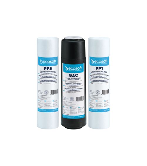 Standartinis 3 atsarginių filtrų rinkinys ECOSOFT PP5-GAC-PP1, KAINA: 9.62, KODAS: CPV3ECOSTD-GP | 001