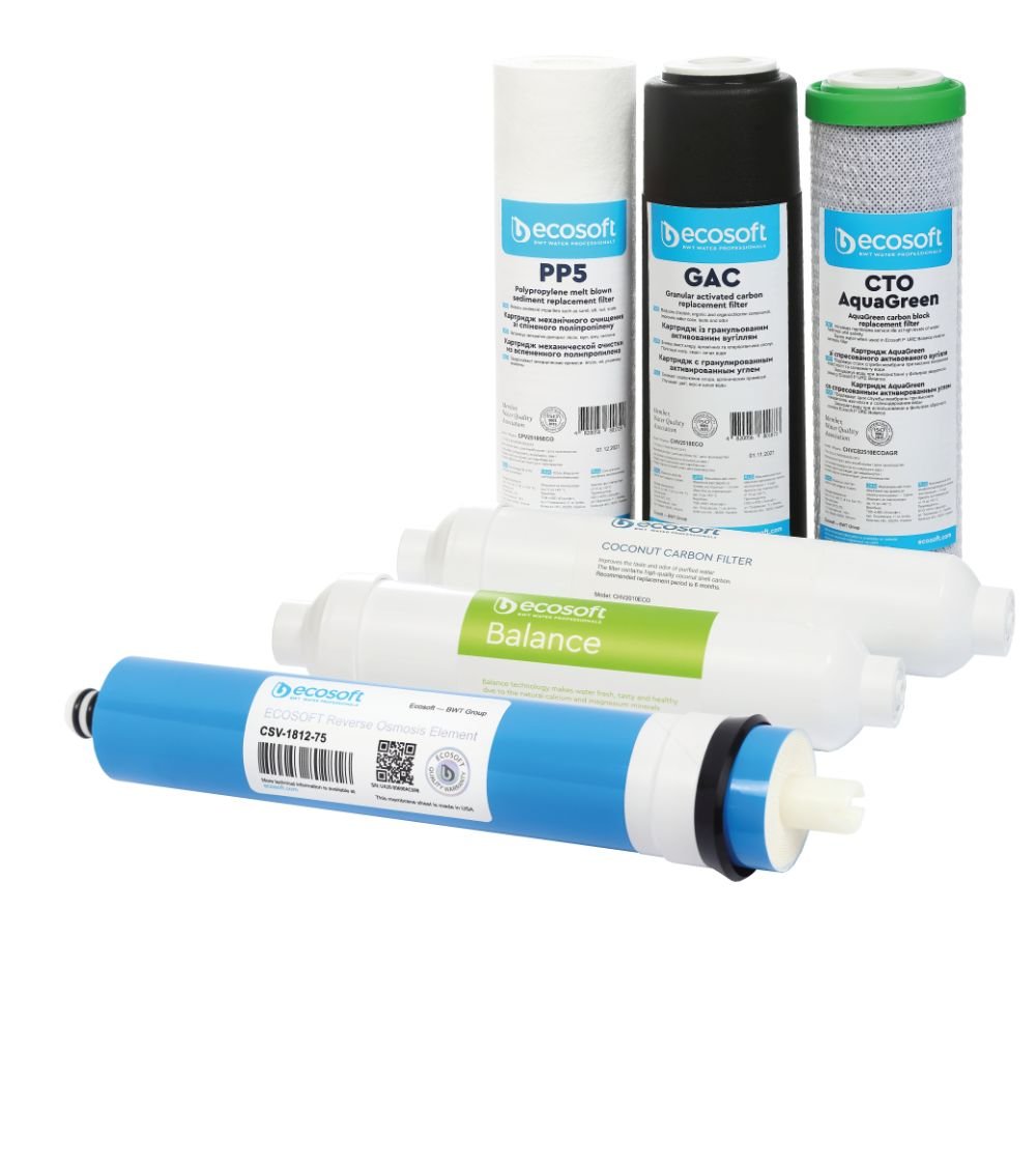 Ecosoft PURE Balance set of 6 replacement filters DGD205-GAC-CTOAG-75GPD-BALANCE-POST, KAINA: 35.465705, KODAS: CHV6PUREBAL | 00