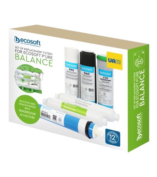 Ecosoft PURE Balance set of 6 replacement filters DGD205-GAC-CTOAG-75GPD-BALANCE-POST, KAINA: 35.465705, KODAS: CHV6PUREBAL | 00