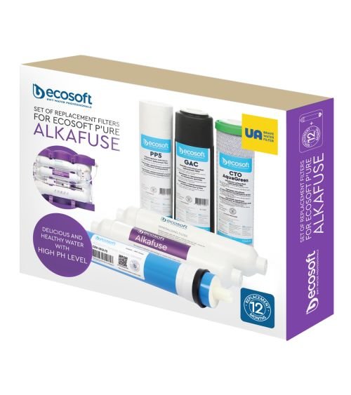 Ecosoft P'URE Alkafuse 5 kasesčių rinkinys+ membrana 75 GPD, KAINA: 61.47, KODAS: CHV6PUREALC-GP | 001
