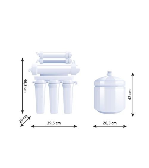 Atvirkštinio osmoso sistema WaterLovers RO7 Pro 100 GPD BioSafe su šarminimu ir siurbliu, KAINA: 218.025001, KODAS: SET-RO7-LUX-