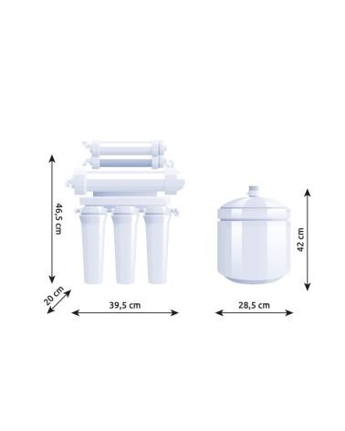 Atvirkštinio osmoso sistema WaterLovers RO7 Pro 100 GPD BioSafe su šarminimu ir siurbliu, KAINA: 218.025001, KODAS: SET-RO7-LUX-