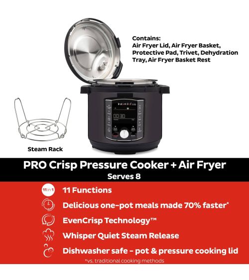 Instant Pot® Pro CRISP™ 8 - Daugiafunkcinis puodas (7,6L) 11-in-1, KAINA: 274.91, KODAS: 140-0027-01-EU-GP | 001