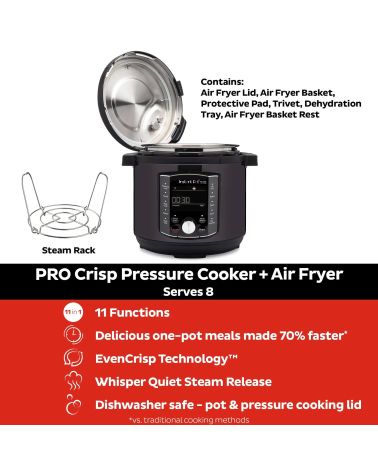 Instant Pot® Pro CRISP™ 8 - Daugiafunkcinis puodas (7,6L) 11-in-1, KAINA: 274.91, KODAS: 140-0027-01-EU-GP | 0011