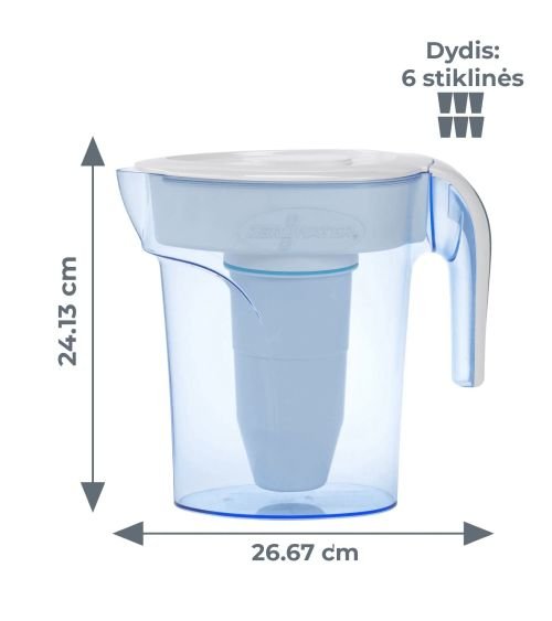 ZEROWATER 6 STIKLINIŲ / 1.4L FILTRO ĄSOTIS, KAINA: 32.679999, KODAS: ZP-006RP-GP | 001