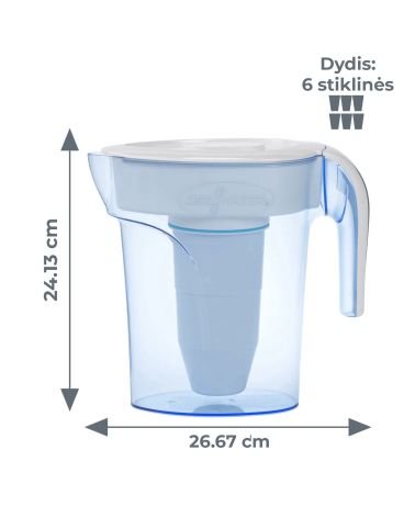 ZEROWATER 6 STIKLINIŲ / 1.4L FILTRO ĄSOTIS, KAINA: 32.679999, KODAS: ZP-006RP-GP | 002