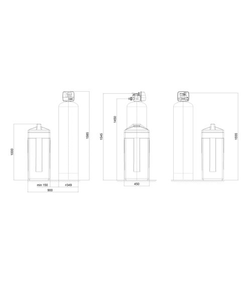 Vandens minkštinimo komplektas (13x54) 1" CLACK CI vožtuvas - 75 Litrai, KAINA: 623.15, KODAS: RF1354CI | 001