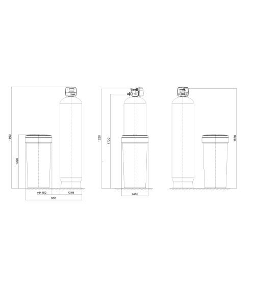 Vandens minkštinimo komplektas (14x65) 1" CLACK CI vožtuvas - 100 Litrų, KAINA: 682.44, KODAS: RF1465CI | 001