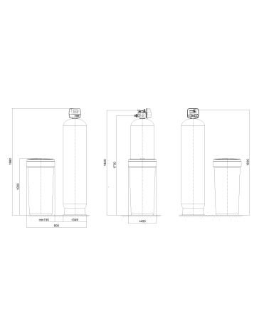 Vandens minkštinimo komplektas (14x65) 1" CLACK CI vožtuvas - 100 Litrų, KAINA: 682.44, KODAS: RF1465CI | 002