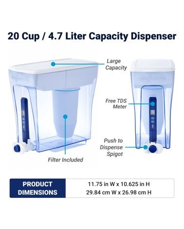 ZEROWATER 20 STIKLINIŲ / 4.7L FILTRO ĄSOTIS, KAINA: 66.34, KODAS: ZD-20RP-GP | 005