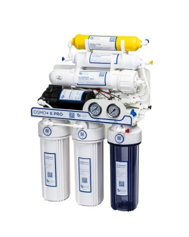 Atvirkštinio osmoso sistema WaterLovers RO6 Pro 100 GPD su siurbliu ir manometrais, KAINA: 213.44, KODAS: RO6-LUX-PUMP | 001