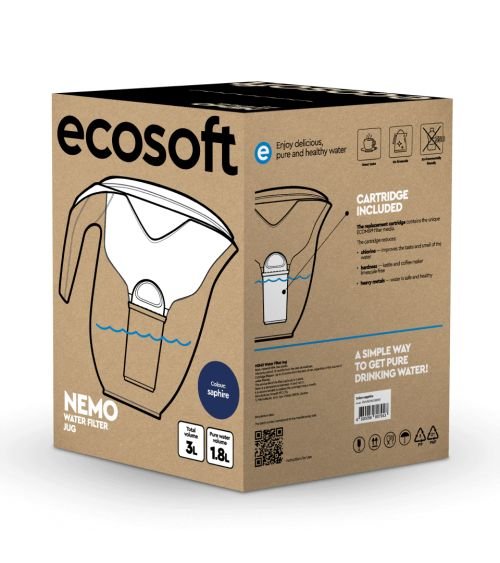 Ecosoft NEMO Sapphire vandens filtravimo ąsotis, KAINA: 14.128565, KODAS: FMVNEMODBINT | 001