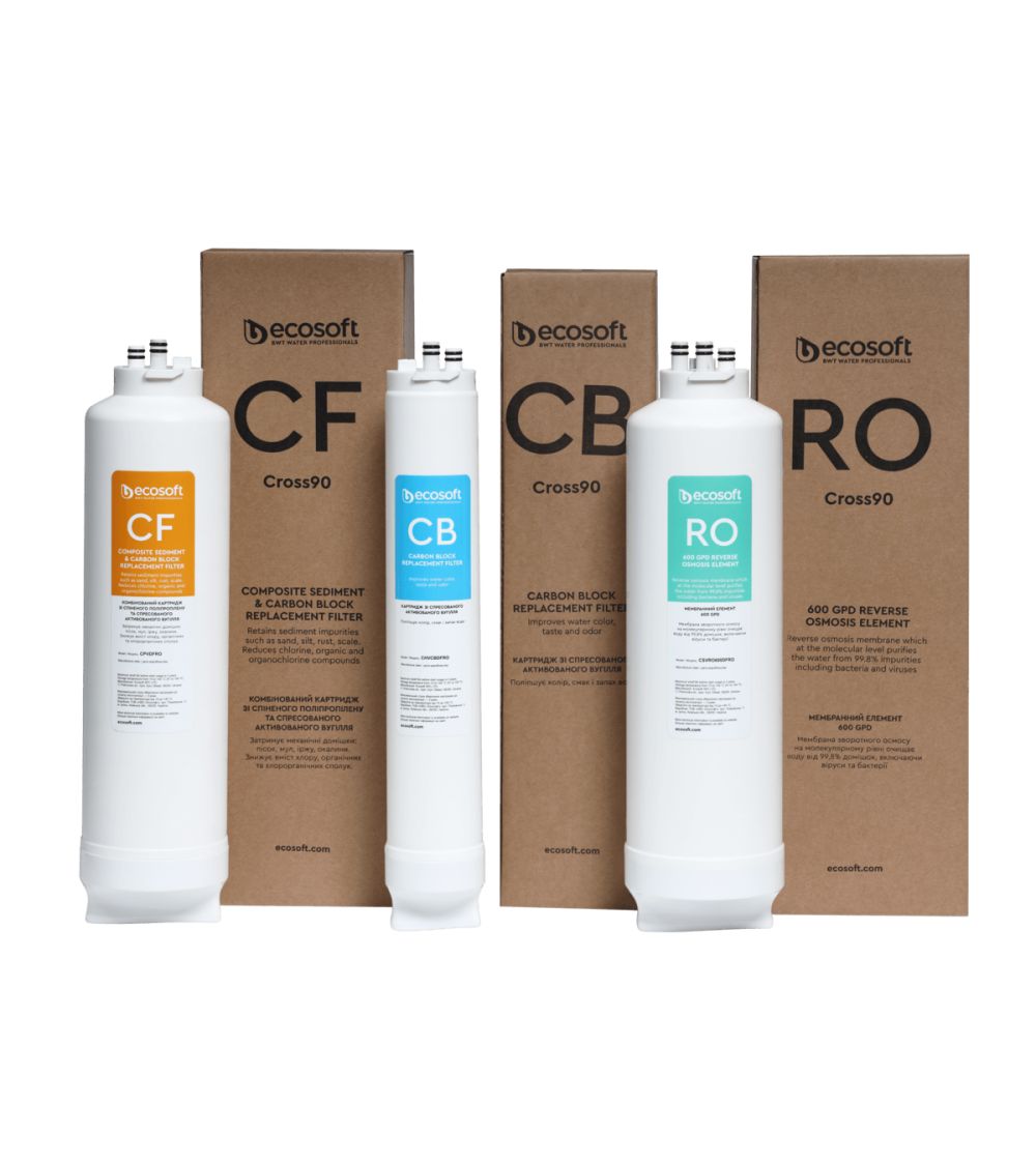 Ecosoft filtrų komplektas su membrana skirtas CROSS 90 filtrams, KAINA: 187.900499, KODAS: SET-CROSS90-MEM | 001