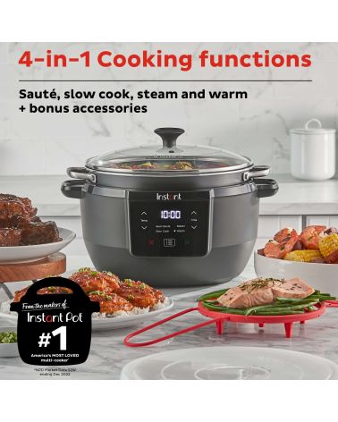 Instant Pot® Superior Cooker - lėta viryklė + daugiafunkcinė viryklė (su papildomais priedais) (7,1L) 4-in-1, KAINA: 75.5, KODAS