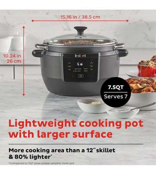 Instant Pot® Superior Cooker - lėta viryklė + daugiafunkcinė viryklė (su papildomais priedais) (7,1L) 4-in-1, KAINA: 75.5, KODAS