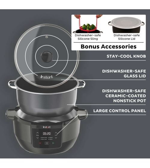Instant Pot® Superior Cooker - lėta viryklė + daugiafunkcinė viryklė (su papildomais priedais) (7,1L) 4-in-1, KAINA: 75.5, KODAS