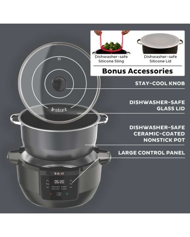 Instant Pot® Superior Cooker - lėta viryklė + daugiafunkcinė viryklė (su papildomais priedais) (7,1L) 4-in-1, KAINA: 75.5, KODAS