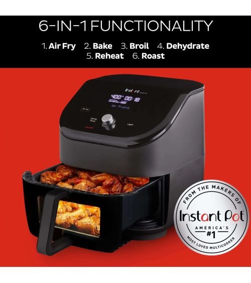 Instant Vortex® Plus nerūdijančio plieno oro gruzdintuvė su ClearCook (5,7L) 6-in-1, KAINA: 131, KODAS: 140-3097-01-EU-GP | 001