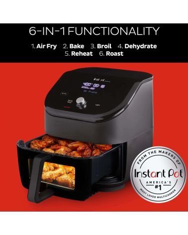Instant Vortex® Plus nerūdijančio plieno oro gruzdintuvė su ClearCook (5,7L) 6-in-1, KAINA: 131, KODAS: 140-3097-01-EU-GP | 004