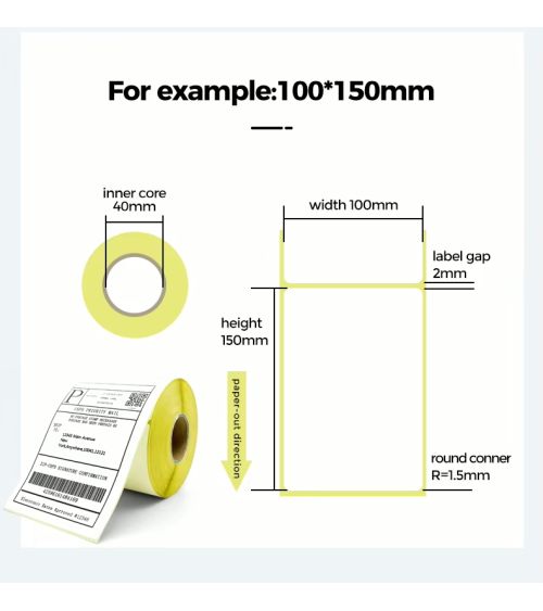 Lipnios etiketės - termo popierius 100×150mm (250vnt./rit), KAINA: 2.77, KODAS: TERMO.15.10 | 001