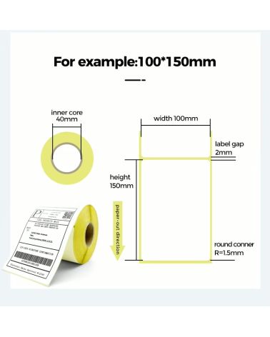 Lipnios etiketės - termo popierius 100×150mm (250vnt./rit), KAINA: 2.77, KODAS: TERMO.15.10 | 005