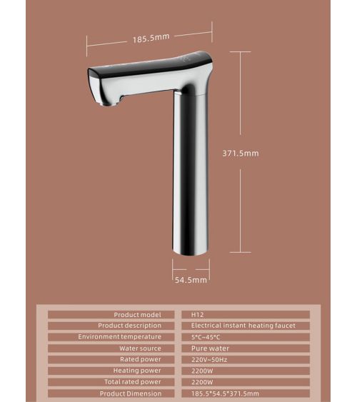 H12 momentinio šildymo čiaupas su LCD ekranu, KAINA: 152.95, KODAS: H12-HOT | 001