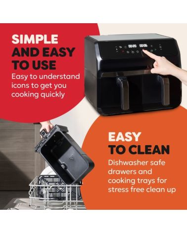 Instant Pot Vortex Dual 8L 8-in-1 oro gruzdintuvė su dviem stalčiais, KAINA: 0, KODAS: 140-3150-01-EU-GP | 006