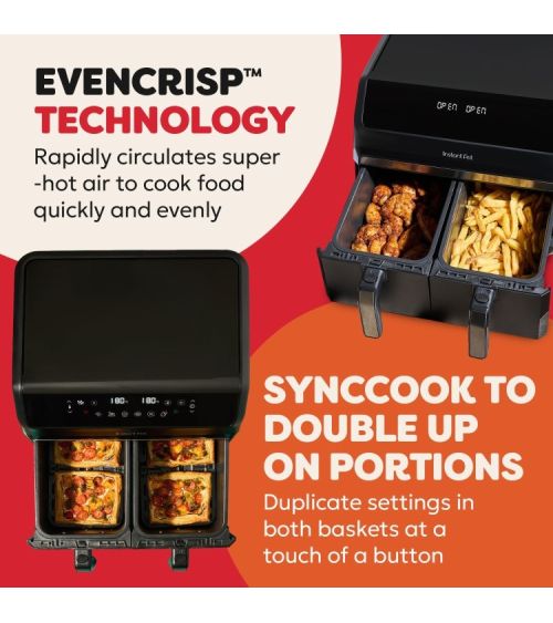 Instant Pot Vortex Dual 8L 8-in-1 oro gruzdintuvė su dviem stalčiais, KAINA: 0, KODAS: 140-3150-01-EU-GP | 001