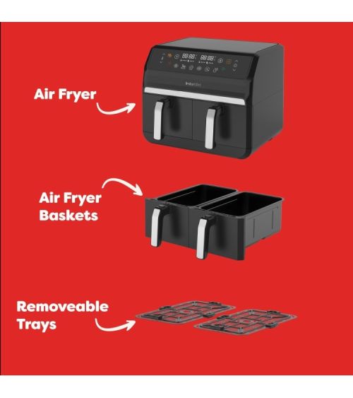 Instant Pot Vortex Dual 8L 8-in-1 oro gruzdintuvė su dviem stalčiais, KAINA: 0, KODAS: 140-3150-01-EU-GP | 001