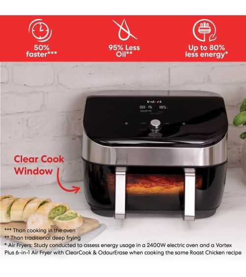 Instant Vortex Plus VersaZone 8.5L oro gruzdintuvė su ClearCook – nerūdijantis plienas, KAINA: 0, KODAS: 140-4100-01-EU-GP | 001